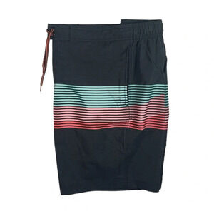 SH212 Men’s George Brand Striped Stretch Lined Swim Trunks L